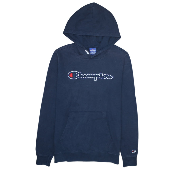 Champion Boys Navy Blue Pullover Hoodie 15-16 Years Logo Cotton Blend