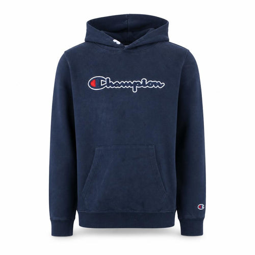 Champion Boys Navy Blue Pullover Hoodie 15-16 Years Logo Cotton Blend