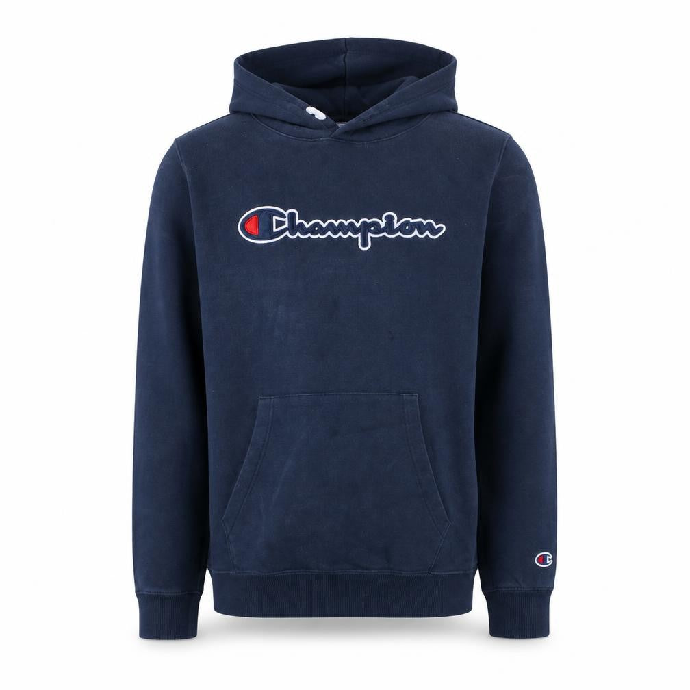 Champion Boys Navy Blue Pullover Hoodie 15-16 Years Logo Cotton Blend