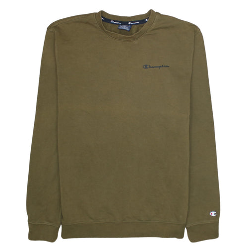 Champion Men's Green Medium Pullover Sweatshirt Crew Neck Logo