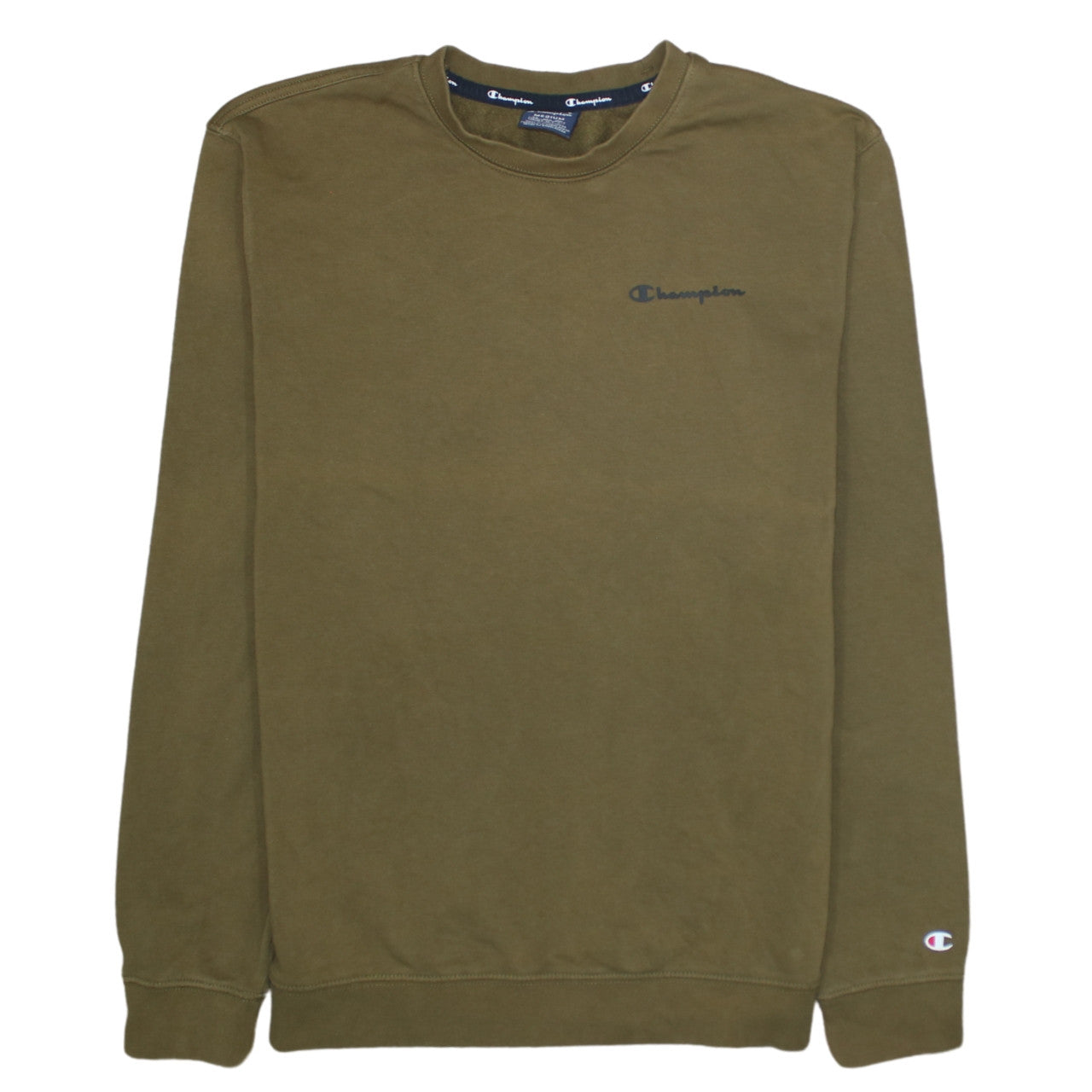 Champion Men's Green Medium Pullover Sweatshirt Crew Neck Logo