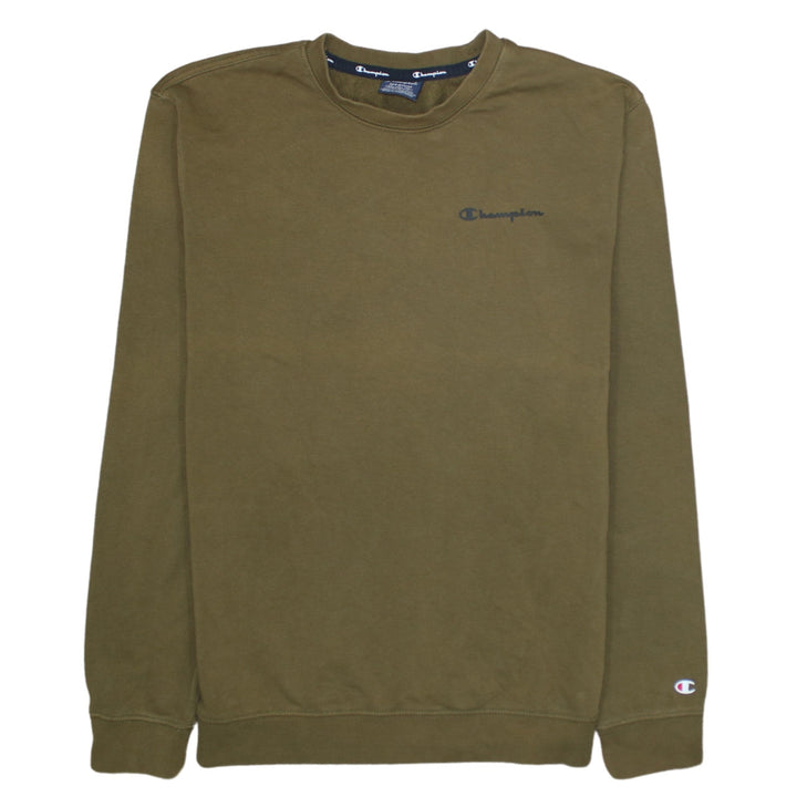 Champion Men's Green Medium Pullover Sweatshirt Crew Neck Logo