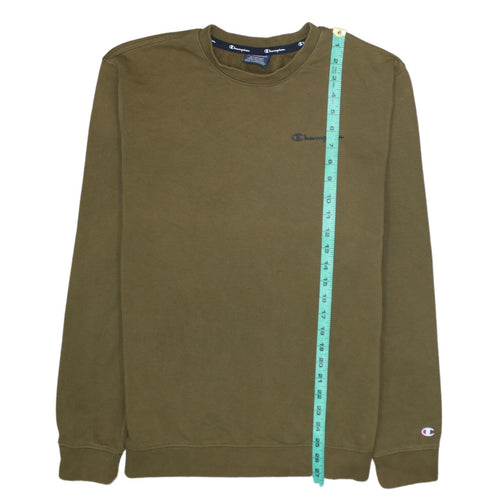Champion Men's Green Medium Pullover Sweatshirt Crew Neck Logo