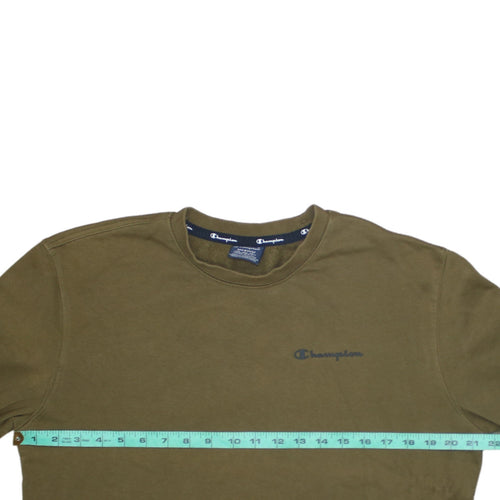 Champion Men's Green Medium Pullover Sweatshirt Crew Neck Logo