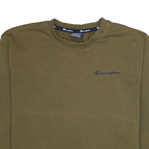Champion Men's Green Medium Pullover Sweatshirt Crew Neck Logo