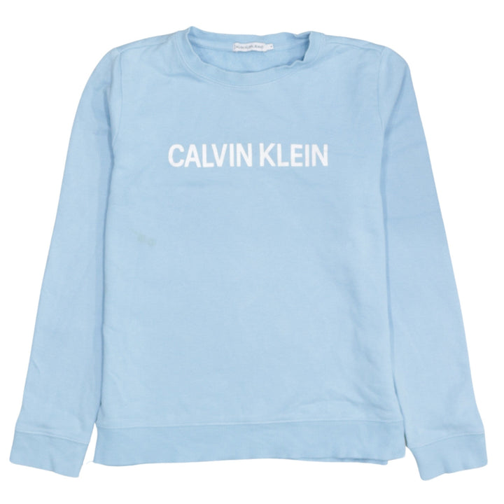 Calvin Klein Jeans Mens Blue Crew Neck Cotton Sweatshirt Size 14