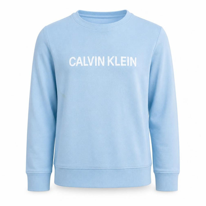 Calvin Klein Jeans Womens Blue Crew Neck Cotton Sweatshirt Size 14
