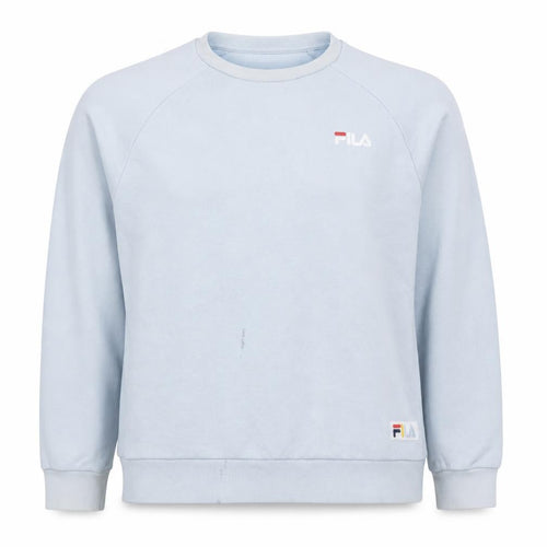 FILA Women Light Blue Crew Neck Sweatshirt Size L Cotton Blend Logo