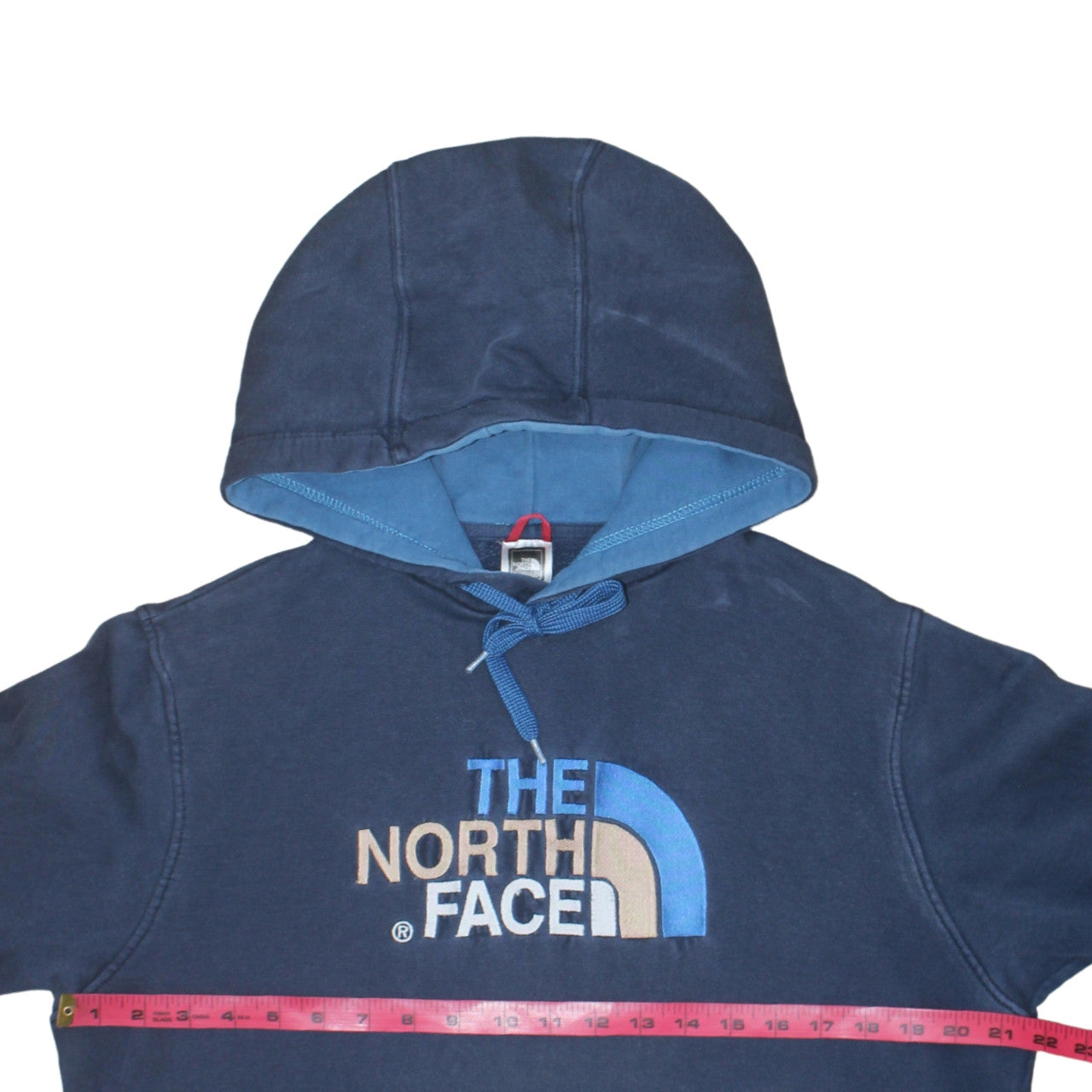 The North Face Men's Blue Pullover Hoodie Medium Graphic Outdoor Sweatshirt