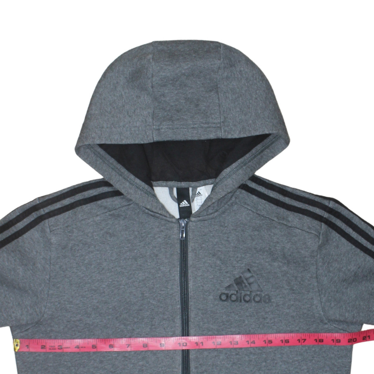 Adidas Men’s Grey Full Zip Hoodie Small Hooded Sweatshirt