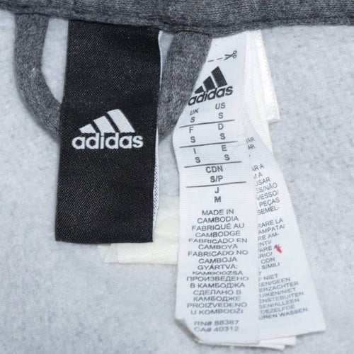 Adidas Men’s Grey Full Zip Hoodie Small Hooded Sweatshirt