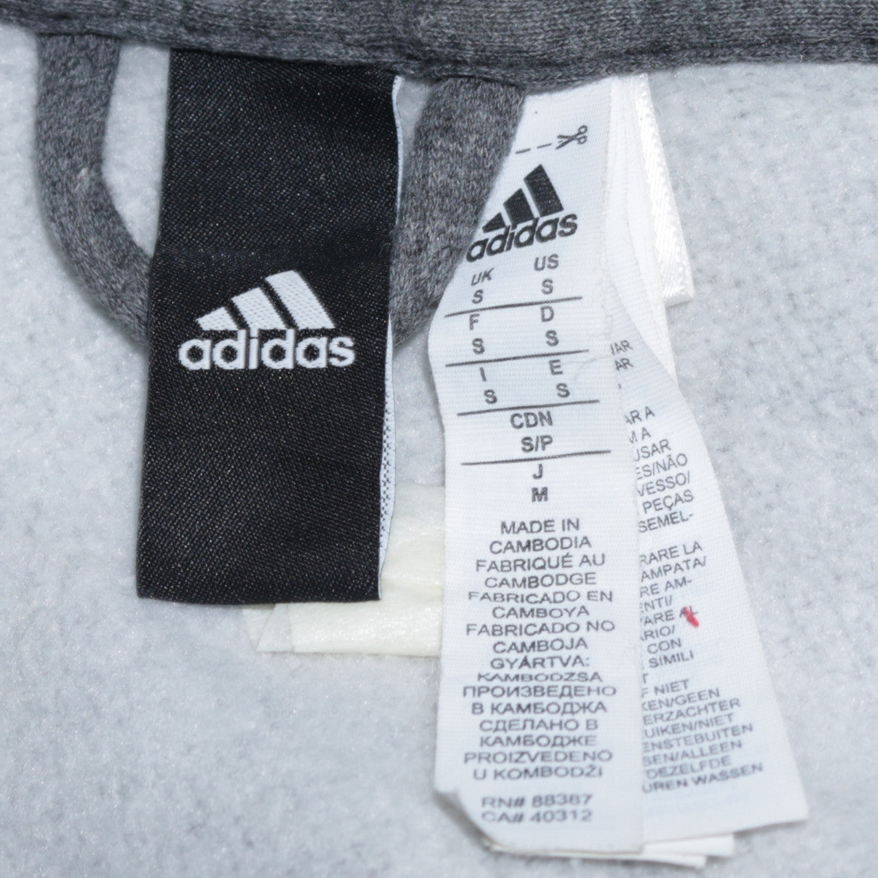 Adidas Men’s Grey Full Zip Hoodie Small Hooded Sweatshirt