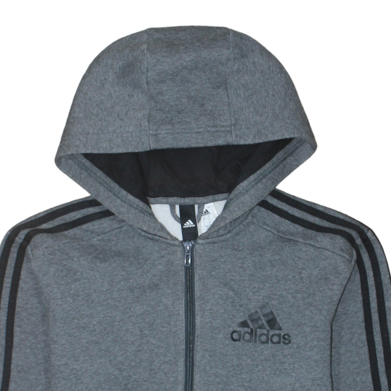 Adidas Men’s Grey Full Zip Hoodie Small Hooded Sweatshirt