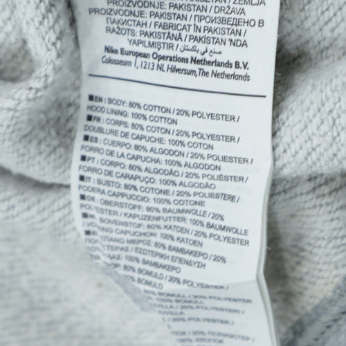 Nike Men's Grey Pullover Hoodie Size M Regular Fit Sportswear