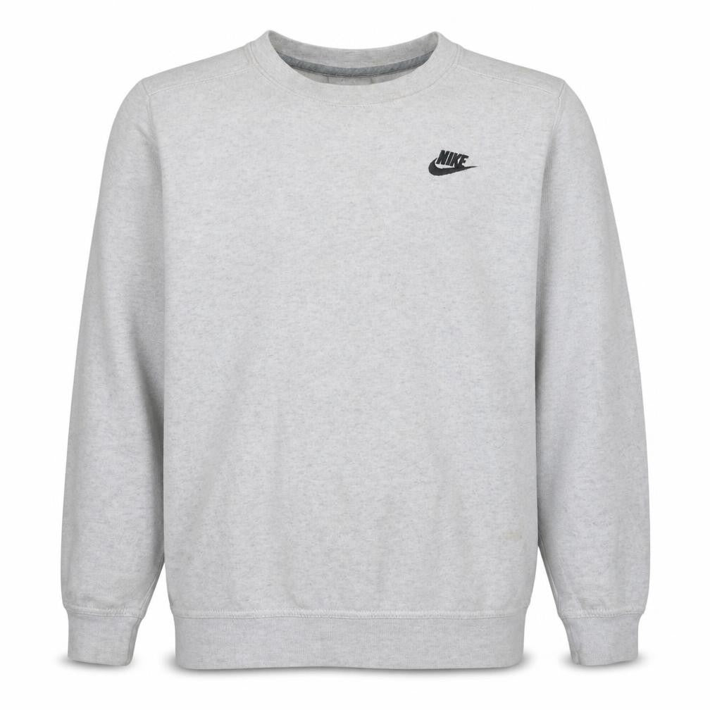 Front view of Nike Men's Grey Small Pullover Crew Neck Sweatshirt