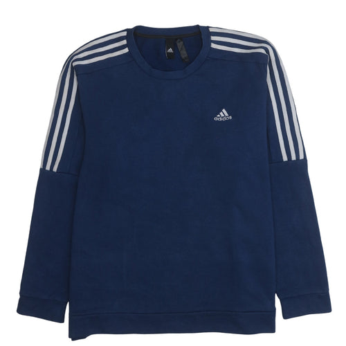 Adidas Men's Blue XL Crew Neck Fleece Sweatshirt Pullover