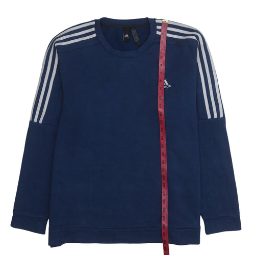Adidas Men's Blue XL Crew Neck Fleece Sweatshirt Pullover