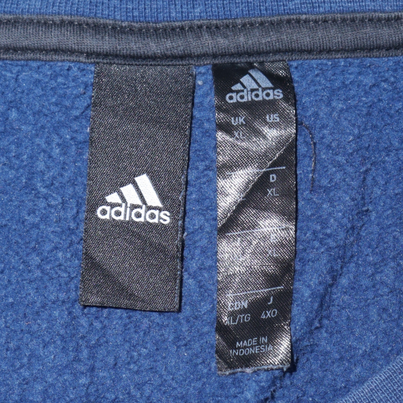 Adidas Men's Blue XL Crew Neck Fleece Sweatshirt Pullover