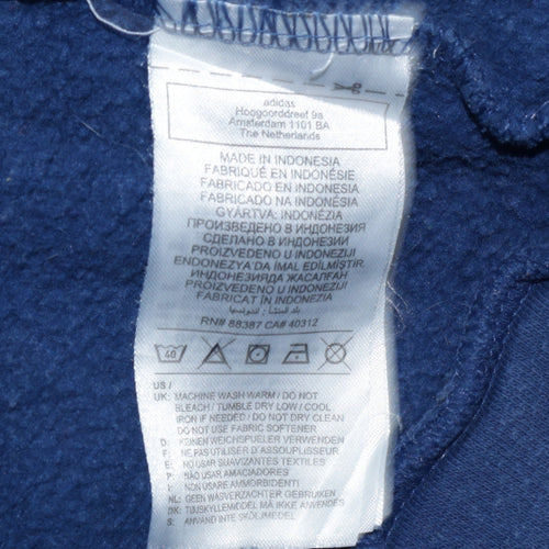 Adidas Men's Blue XL Crew Neck Fleece Sweatshirt Pullover