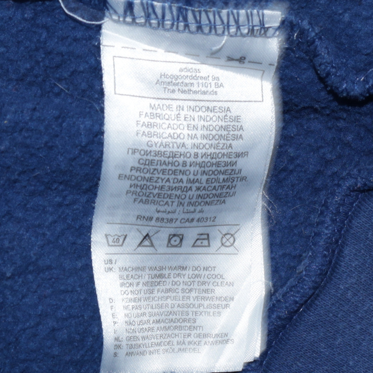 Adidas Men's Blue XL Crew Neck Fleece Sweatshirt Pullover