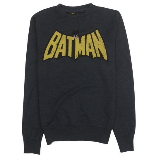 Front view of Batman Men's Black Graphic Pullover Sweatshirt XS
