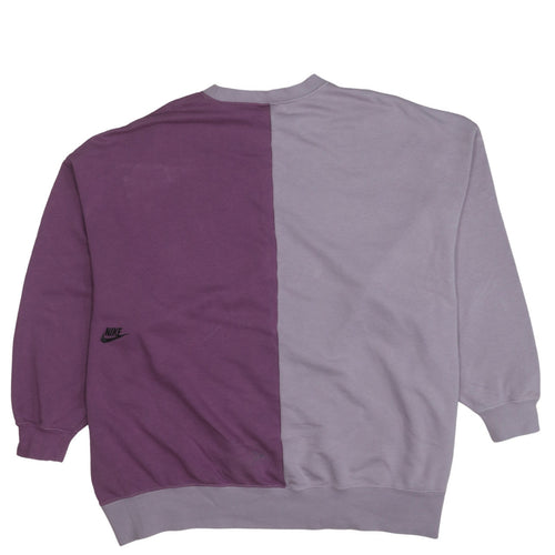 Nike Womens Purple Two Tone Crew Neck Pullover Sweatshirt Size S