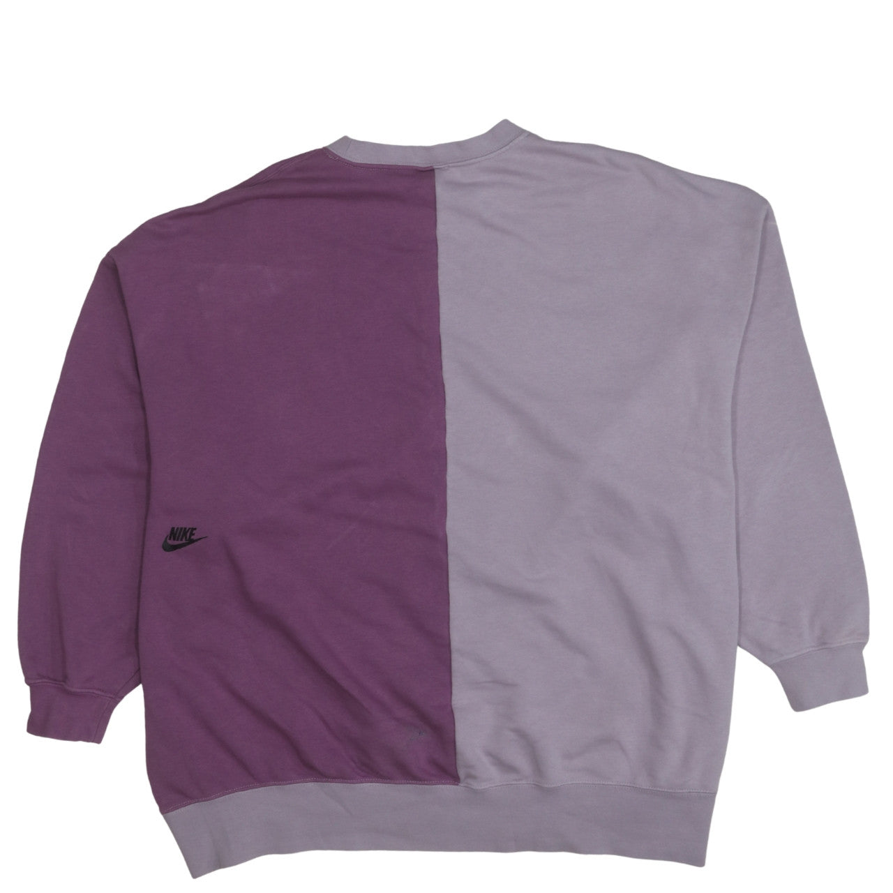 Nike Womens Purple Two Tone Crew Neck Pullover Sweatshirt Size S
