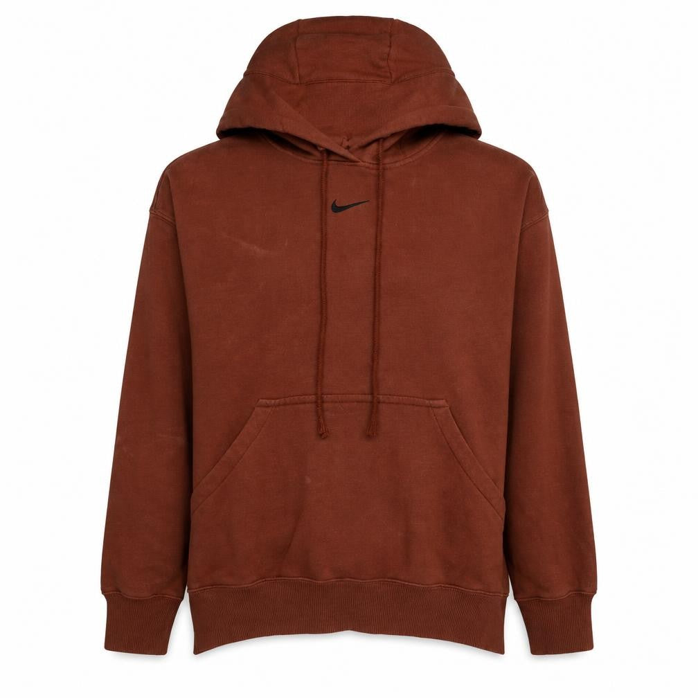 Front view of Nike Women’s Brown Pullover Hoodie Large Cotton Blend Casual