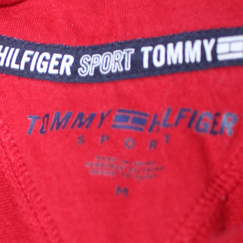Tommy Hilfiger Women Red Pullover Hoodie Medium Cotton Blend