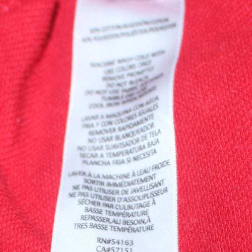 Tommy Hilfiger Women Red Pullover Hoodie Medium Cotton Blend