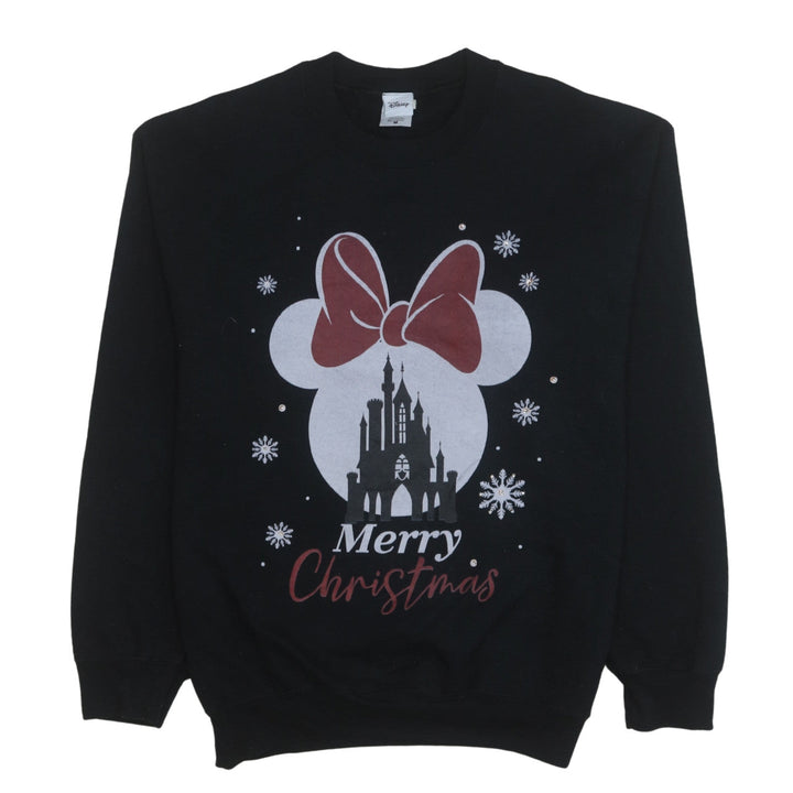 Disney Women Black Christmas Minnie Mouse Sweatshirt Medium
