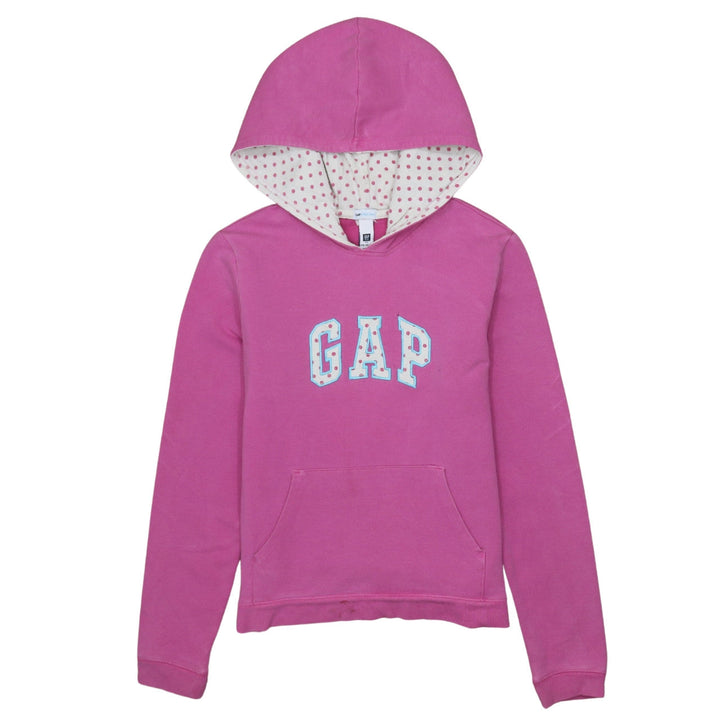GAP Girls Pink Pullover Hoodie Size 14-16 Years Logo Lined Fleece