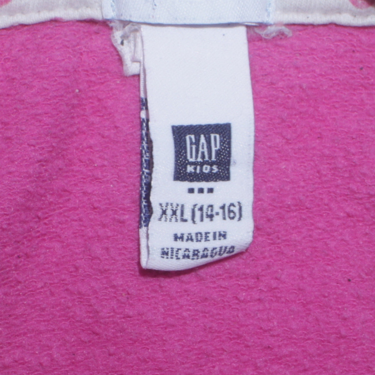 GAP Girls Pink Pullover Hoodie Size 14-16 Years Logo Lined Fleece
