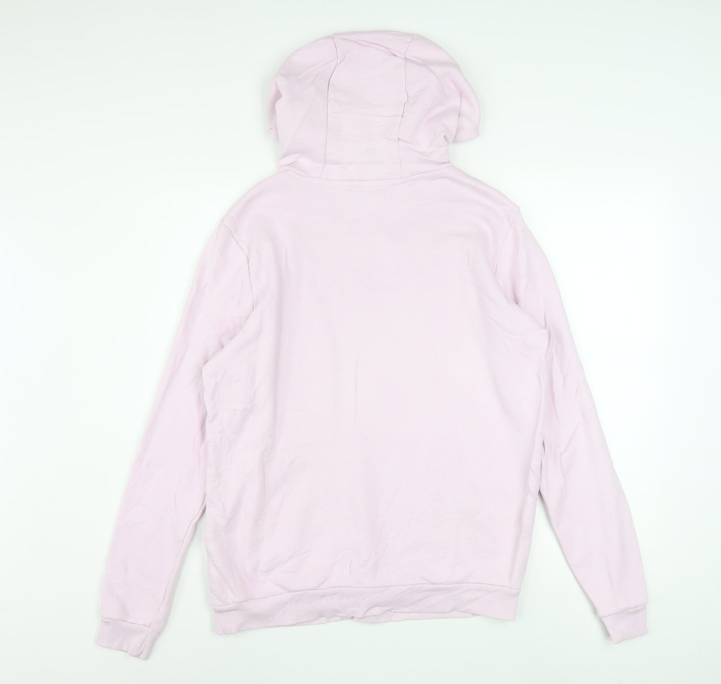 Reebok Womens Pink Pullover Hoodie Medium Cotton Logo Sweatshirt