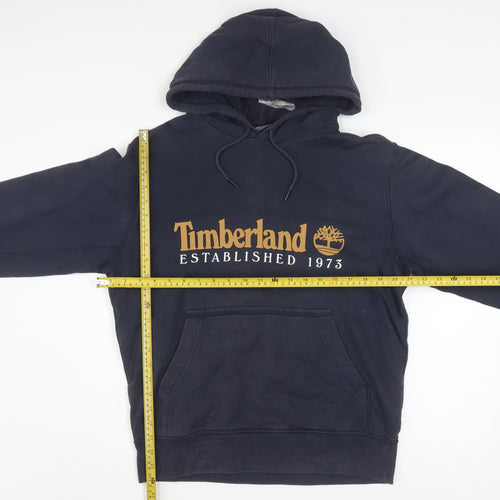 Timberland Men's Blue Logo Pullover Hoodie Size M Regular Fit