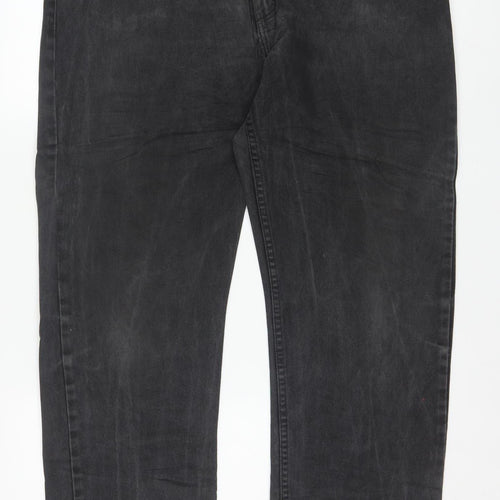Wrangler Men's Black Straight Jeans 36W x 32L 100% Cotton Denim