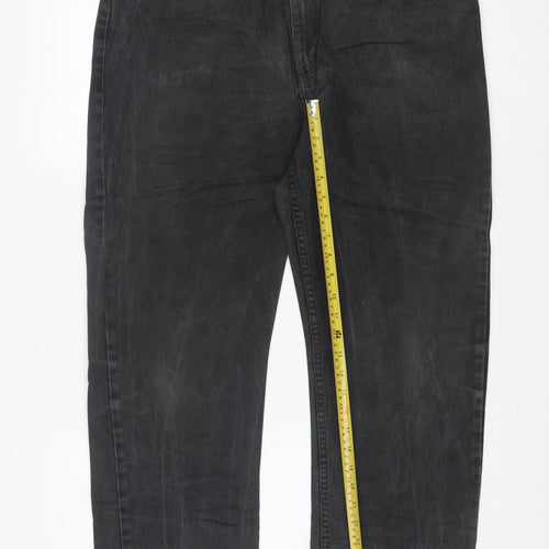 Wrangler Men's Black Straight Jeans 36W x 32L 100% Cotton Denim