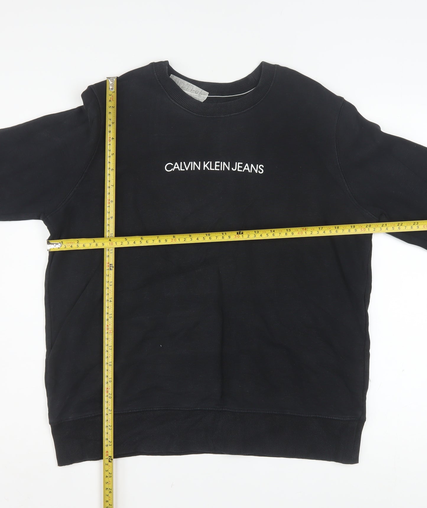 Calvin Klein Jeans Men's Black Logo Crew Neck Sweatshirt Size L