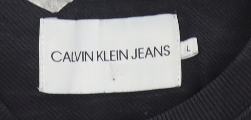 Calvin Klein Jeans Men's Black Logo Crew Neck Sweatshirt Size L