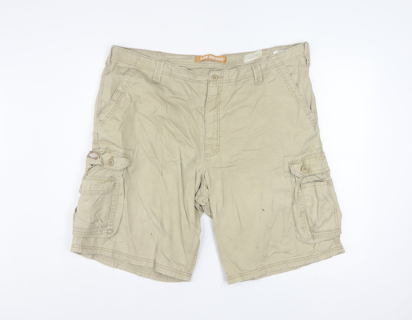 Lee Dungarees Men's Beige Cargo Shorts Size 42 Cotton Casual