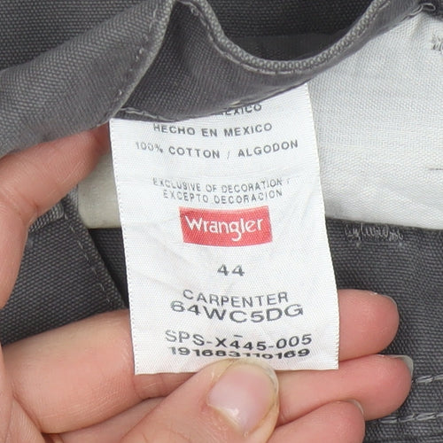 Wrangler Men's Grey Cotton Cargo Carpenter Shorts Size 44