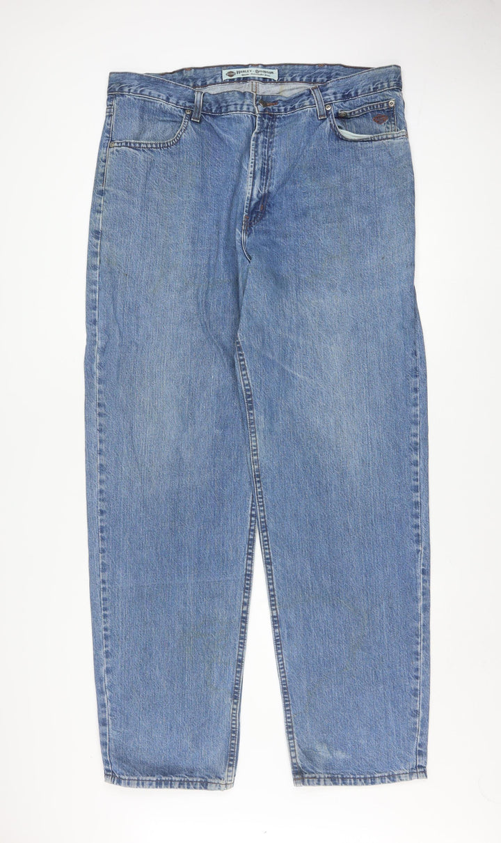 Harley-Davidson Men's Blue 40x34 Straight Leg Denim Jeans