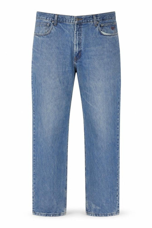 Front view of Harley-Davidson Men's Blue 40x34 Straight Leg Denim Jeans