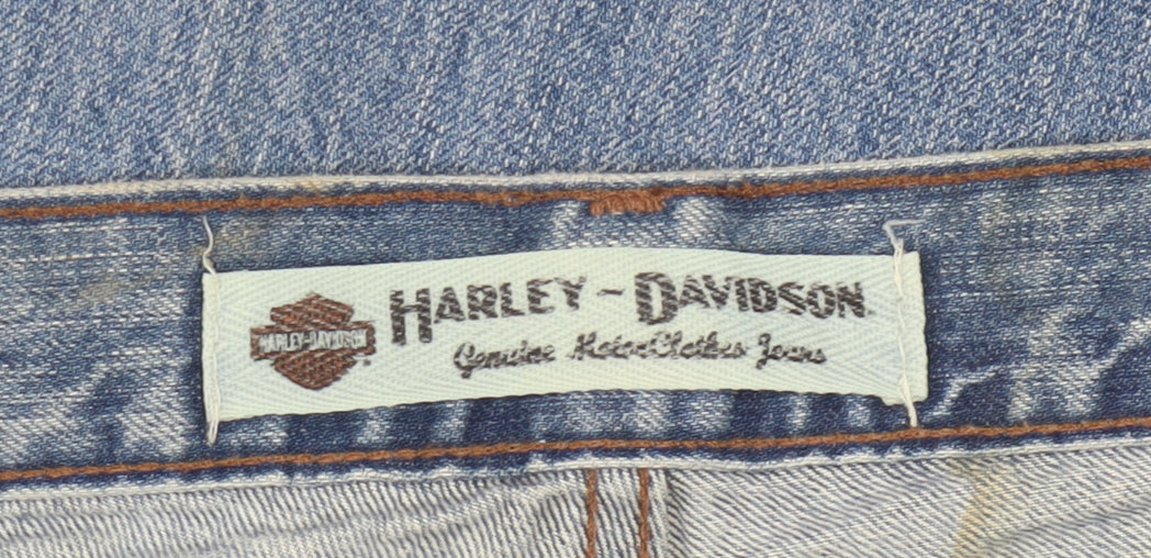 Harley-Davidson Men's Blue 40x34 Straight Leg Denim Jeans