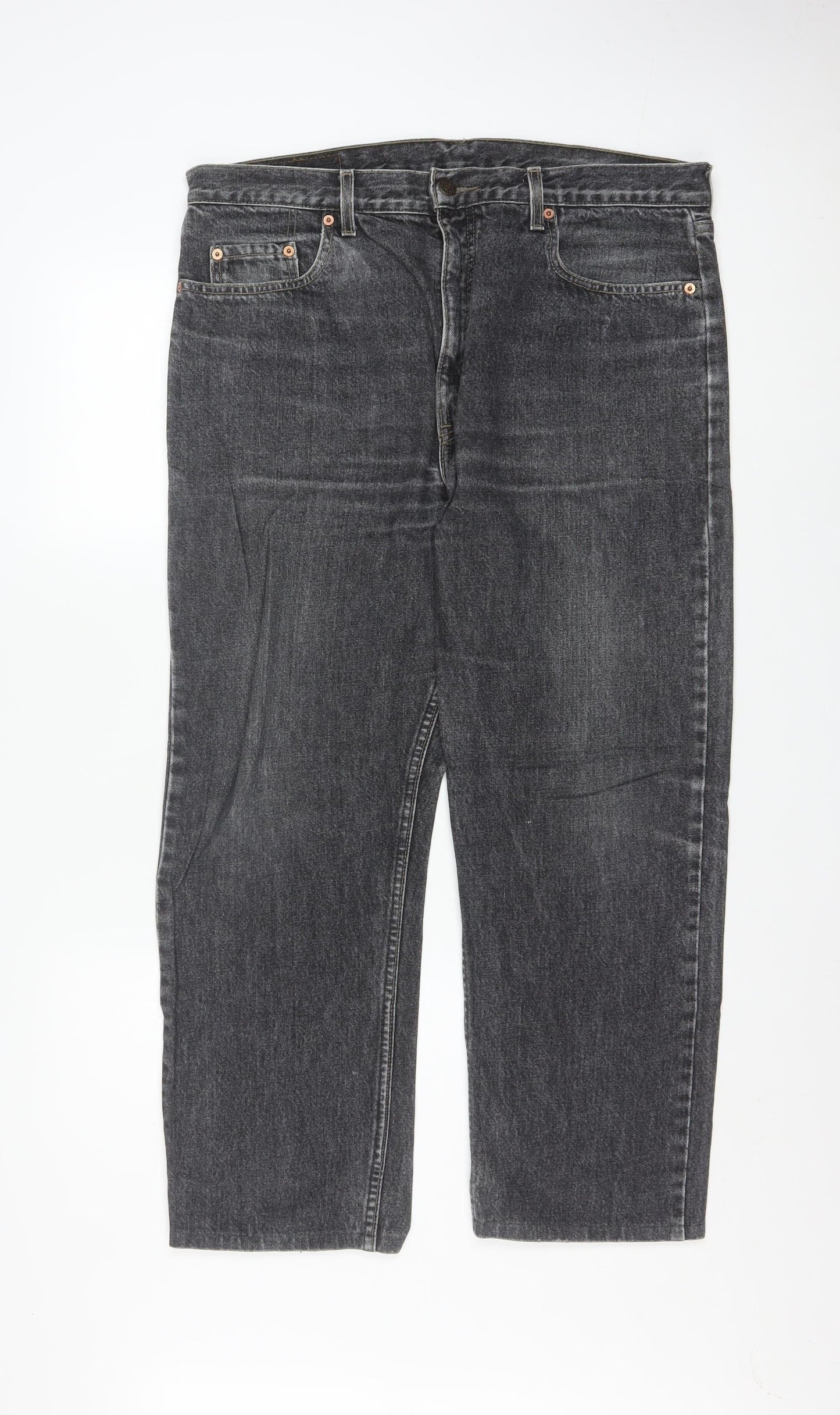 Levi's 615 Men's Grey Stonewash Straight Jeans W39 L30 Regular Fit