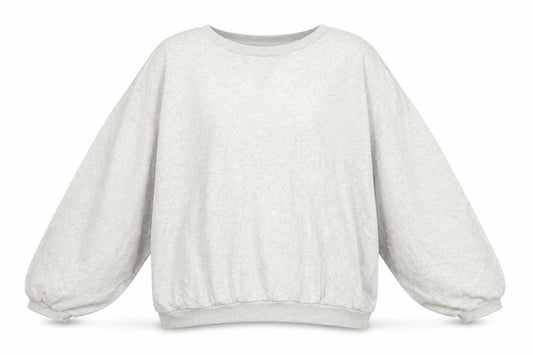 Front view of Adidas Women Grey, size 12, Oversized Crew Neck Sweatshirt