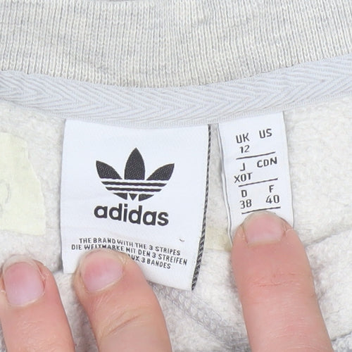 Adidas Women Grey Size 12 Oversized Crew Neck Sweatshirt