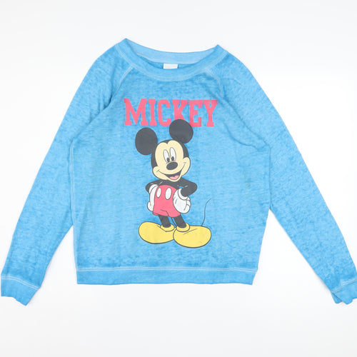 Disney Women's Blue Mickey Mouse Pullover Sweatshirt Size S