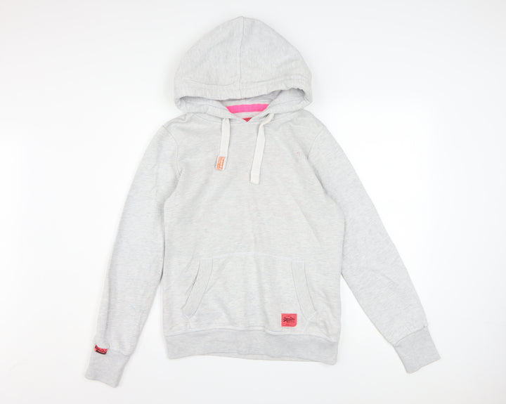 Superdry Men's Grey Pullover Hoodie M Regular Fit Fleece