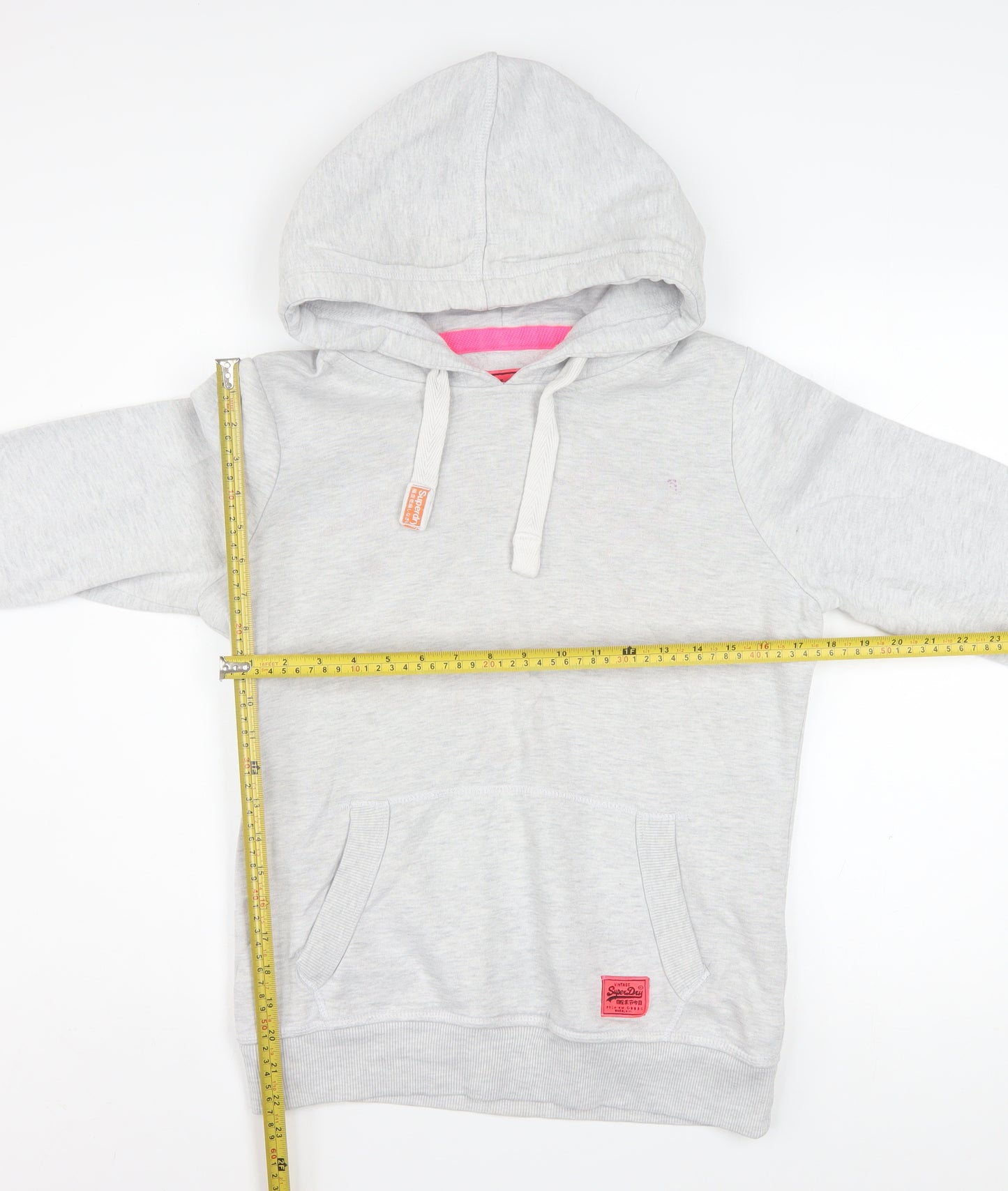 Superdry Men's Grey Pullover Hoodie M Regular Fit Fleece